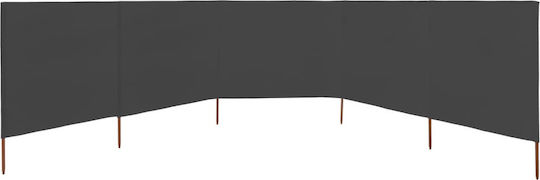 vidaXL Protecție vânt cu 5 panouri antracit în Culoarea Gri 80cm x 6.0m