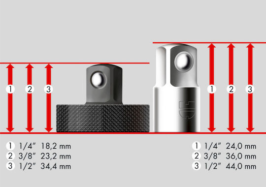 Wurth Werkzeugzubehör Sammlung Mini Adapter 071511110 3Stück