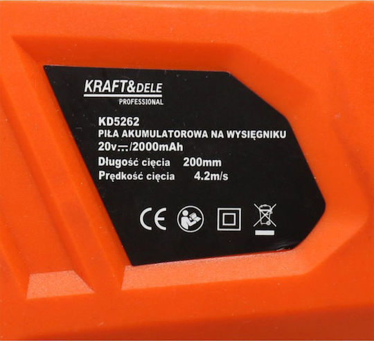Kraft & Dele KD-5262 Foarfecă de gard viu Baterie 18V Telescopice cu Lungimea Lamei 20cm