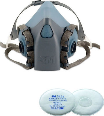 3M Mask Half Face with Replaceable Filters 7500 Complete Blue