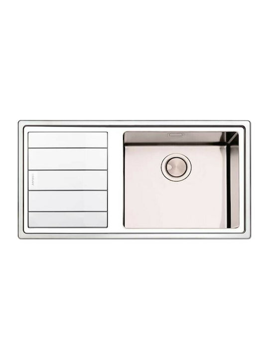 Apell Linear Plus LNP1001 L LNP1001-110L Right-handed Drop-In Sink Inox Satin W100xD50cm Silver