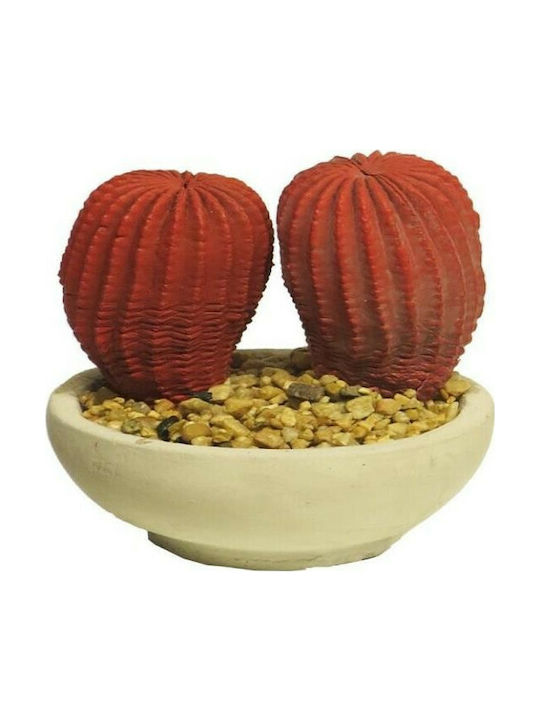 Supergreens Artificial Plant in Small Pot Cactus Red 10cm