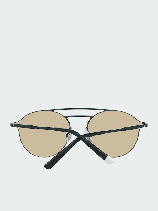 Web Unisex Sunglasses with Black Metal Frame and Gold Mirror Lens WE0249 02G