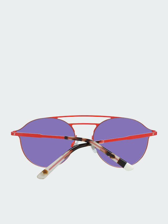 Web Women's Sunglasses with Red Metal Frame and Purple Mirror Lens WE0249 67G