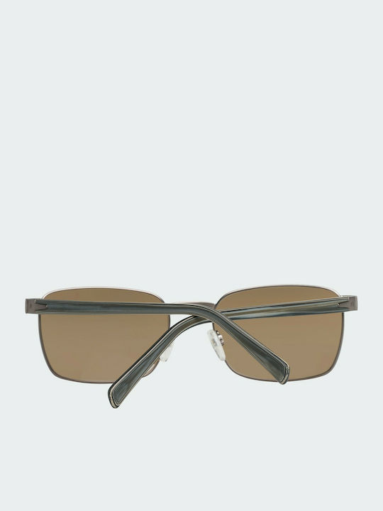 Men's Sunglasses with Brown Metal Frame and Brown Lenses