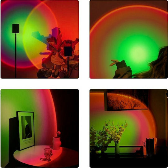 GloboStar Projector Διακοσμητικό Φωτιστικό Rainbow Green 180° LED Sunset 23x59εκ.