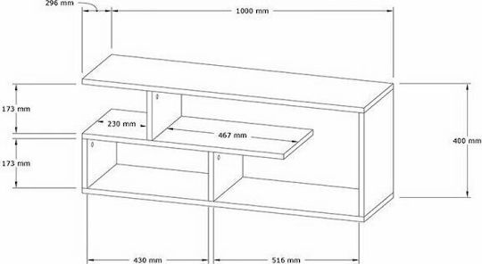 Έπιπλο Τηλεόρασης Waldo Λευκό Μ100xΠ29.5xΥ40cm