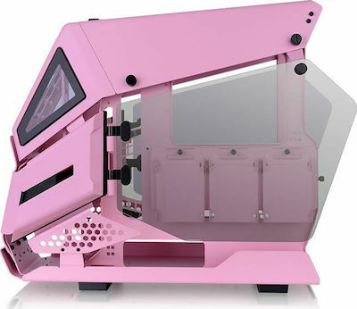 Thermaltake AH T200 Gaming Micro Tower Computer Case with Window Panel Pink