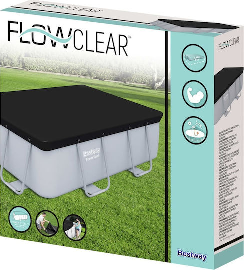 Bestway Flowclear Προστατευτικό Κάλυμμα Πισίνας Παραλληλόγραμμο Μαύρο 269x179εκ.