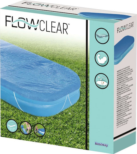 Bestway Flowclear Αντηλιακό Προστατευτικό Κάλυμμα Πισίνας Παραλληλόγραμμο Μπλε 262x175εκ.