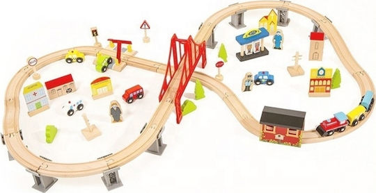 Eva Toys Set cu Trenuleț din Lemn pentru 3+ ani+ Ani