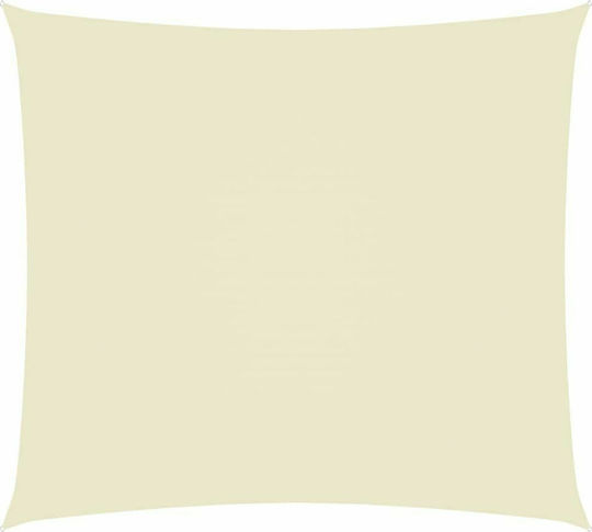 vidaXL Rectangular Shade Sail Ecru With Hoop & with PU Coating 3.5x4.5m Rectangle made of Oxford fabric