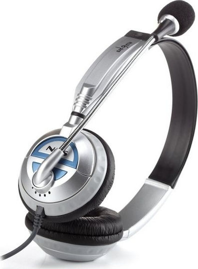 NGS MSX6 Pro On Ear Multimedia Headphone with Microphone 3.5mm Jack Silver