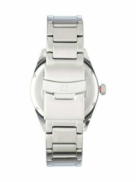 Swiss Military Hanowa Mountaineer Herrenuhr 42mm Batterie mit Silber rostfreiem Stahlarmband