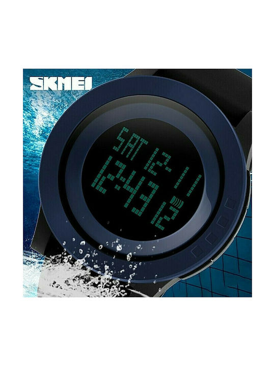 Skmei Ψηφιακό Ρολόι με Καουτσούκ Λουράκι Μαύρο/Μπλε