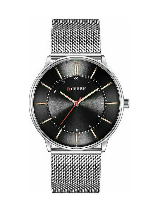 Curren Watch Battery with Metal Bracelet Black/Silver