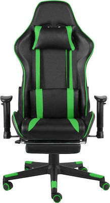 vidaXL 20486 Gaming Chair with Adjustable Arms and Footrest Green