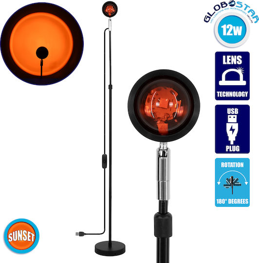 GloboStar Sunset 180° LED Floor Lamp H94xW87.5cm. with Adjustable White Light Black