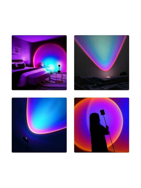GloboStar Rainbow Blue 180° LED Floor Lamp H94xW87.5cm. with Adjustable White Light Black