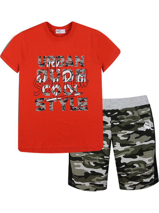 Nek Kids Wear Kinder Set mit Shorts Sommer 2Stück Rot