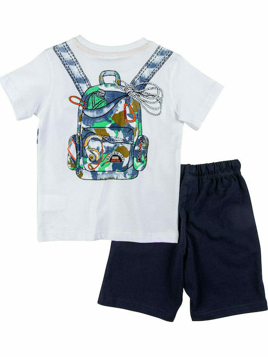 Funky Kids Set with Shorts Summer 2pcs White