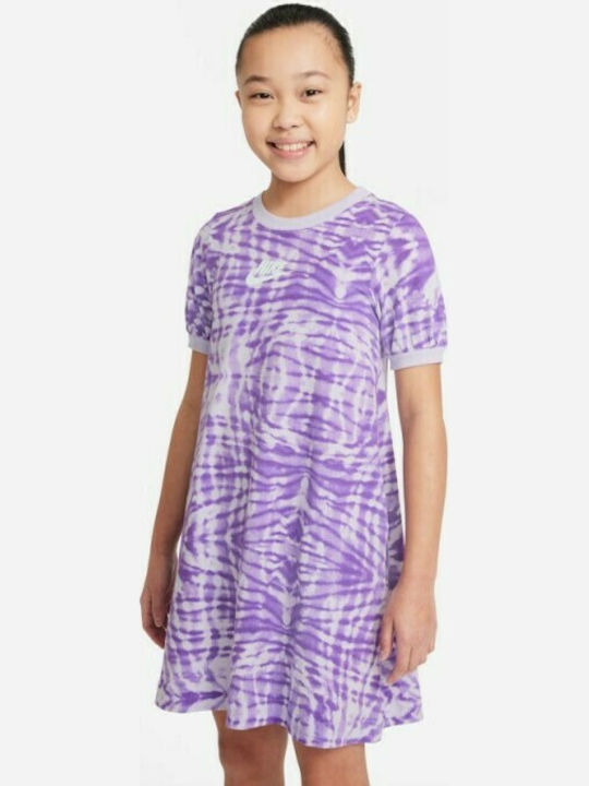 Sportswear Kinderkleid Kurzärmelig Knitted Lila