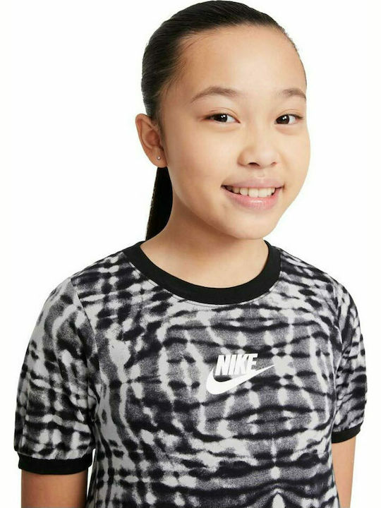 Sportswear Children's Dress Short Sleeve Knitted Black