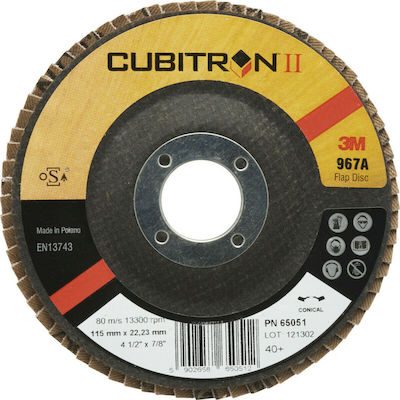 3M Cubitron II 967A Flap Schleifscheibe Metall 115mm P40 65051