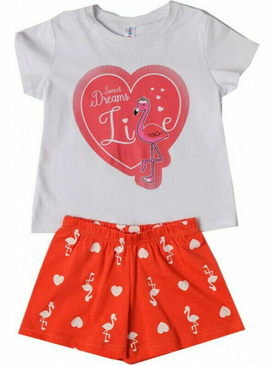 Dreams by Joyce Set Top & Bottom Kids Summer Pyjamas White