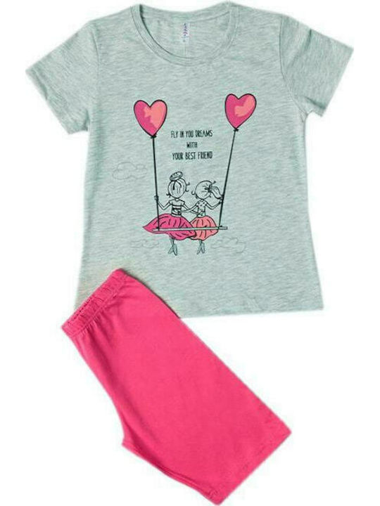 Dreams by Joyce Set Top & Bottom Kids Summer Pyjamas Gray