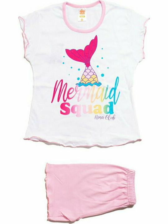 Nina Club Παιδική Πιτζάμα Καλοκαιρινή Mermaid Squad