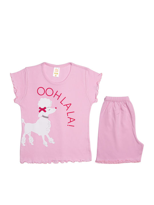 Nina Club OhLaLaLa Set Top & Bottom Kids Summer Pyjamas Fuchsia