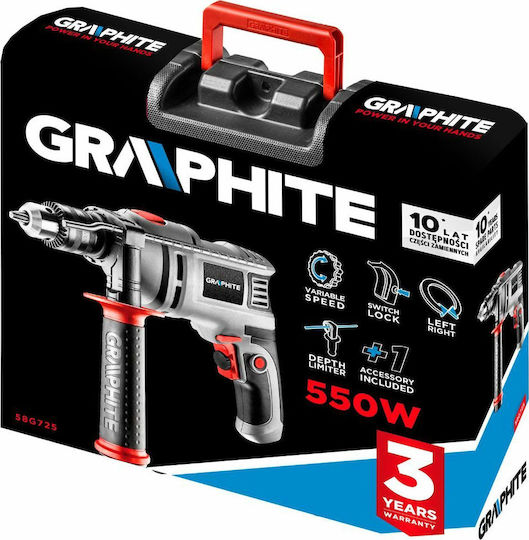 Graphite Κρουστικό Δράπανο 550W με Θήκη