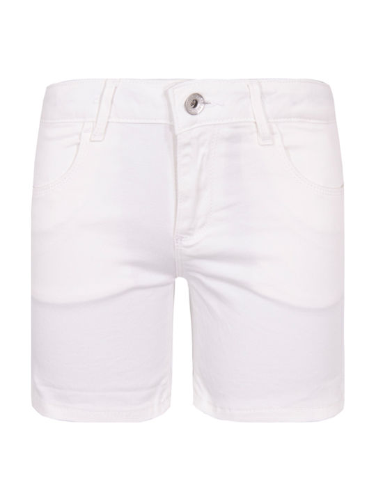 Guess Kinder Shorts/Bermudas Stoff Σορτς Denim Weiß