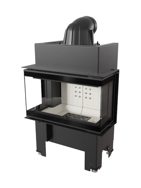 Kratki NBC BSL P 680 280 Ενεργειακό Τζάκι Ξύλου Αερόθερμο 7kW Τρίπλευρο με Ανοιγόμενη Πόρτα Black