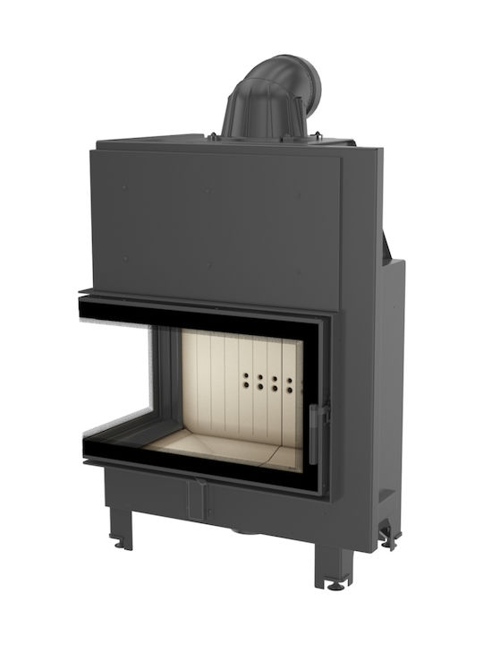 Kratki MBO L BS Ενεργειακό Τζάκι Ξύλου Αερόθερμο 15kW Αριστερή Γωνία με Ανοιγόμενη Πόρτα Black