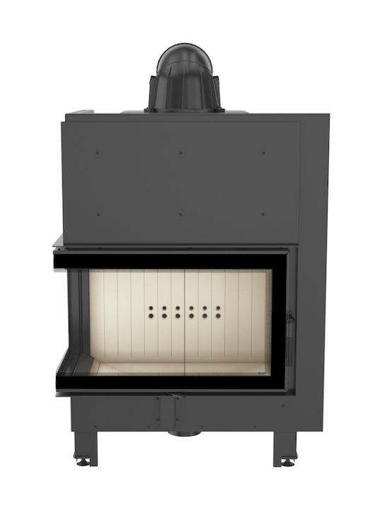 Kratki MBO L BS Ενεργειακό Τζάκι Ξύλου Αερόθερμο 15kW Αριστερή Γωνία με Ανοιγόμενη Πόρτα Black