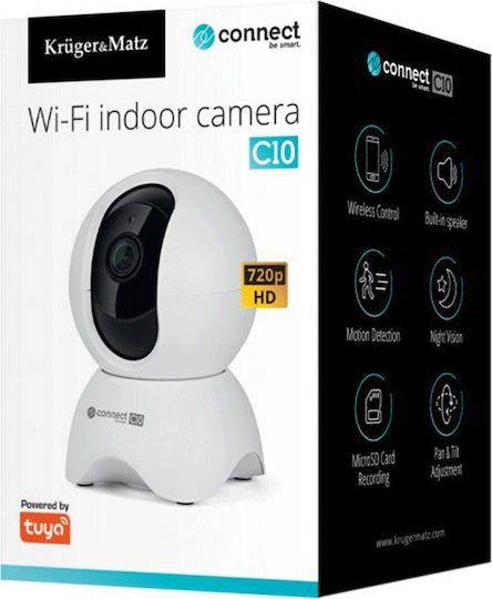 Kruger & Matz KM2205 IP Surveillance Camera Wi-Fi HD 1MP with Two-Way Communication and Lens 2.1mm