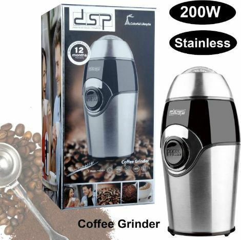 DSP Ηλεκτρικός Μύλος Καφέ 200W με Χωρητικότητα 50gr Ασημί