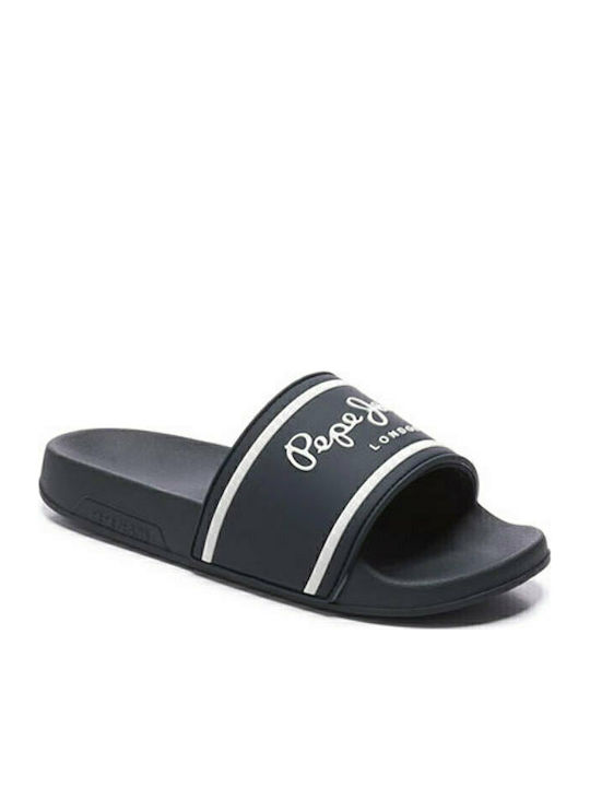 Pepe Jeans Kids' Slides Navy Blue Slider Logo Boys Slippers