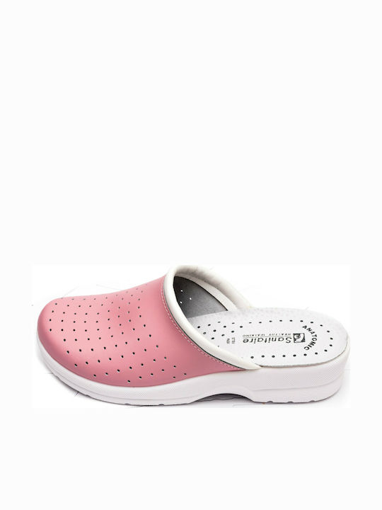 Sanitaire Sanitaire Damen Leder Anatomisch Holzschuhe Rosa