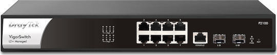 Draytek VigorSwitch P2100 Managed L2 Switch με 8 Θύρες Gigabit (1Gbps) Ethernet και 2 SFP Θύρες