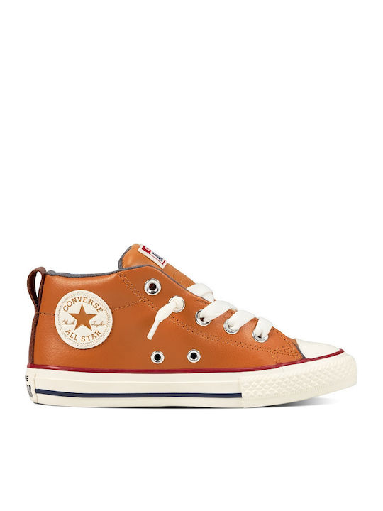 Converse Παιδικά Sneakers High Chuck Taylor Street Mid L Inf για Αγόρι Καφέ