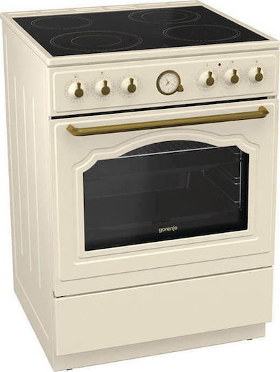 Gorenje Aragaz 71lt cu Plite Ceramice L60cm. Bej