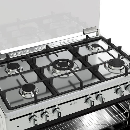 Thermogatz TGS 7301 IX Κουζίνα 97lt με Εστίες Υγραερίου Π90εκ. Λευκή
