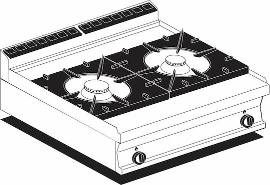 Lotus Flüssiggas-Kocher Doppel 17kW 80x70.5x28cm