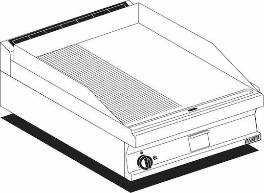 Lotus Gewerbliche Flachgrillplatten LPG 60x70.5x28cm 10.5kW mit glatter & geriffelter Platte FTLRT-76G