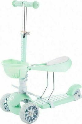 Kikka Boo Kids Scooter 3 in 1 BonBon Candy 3-Wheel with Seat for 3+ Years Green