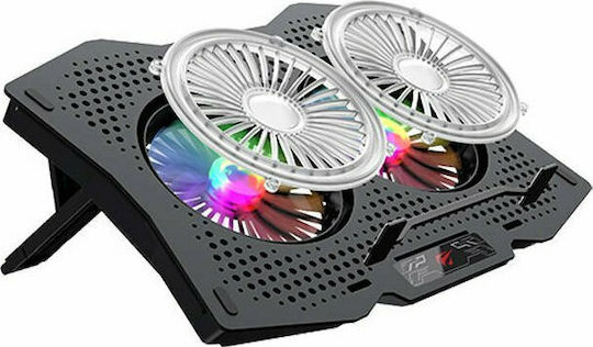 Havit F2072 Cooling Pad για Laptop έως 17" με 2 Ανεμιστήρες και Φωτισμό