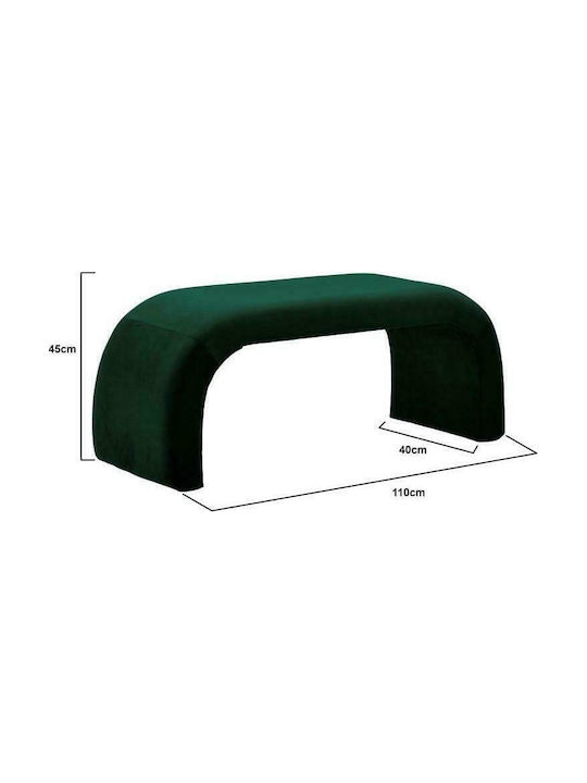 Stool Bench Stool Upholstered with Velvet Green 110x40x45cm